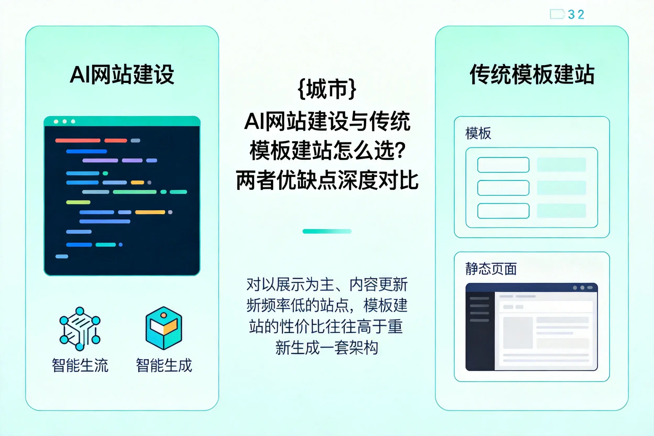 日照AI网站建设与传统模板建站怎么选?两者优缺点深度对比