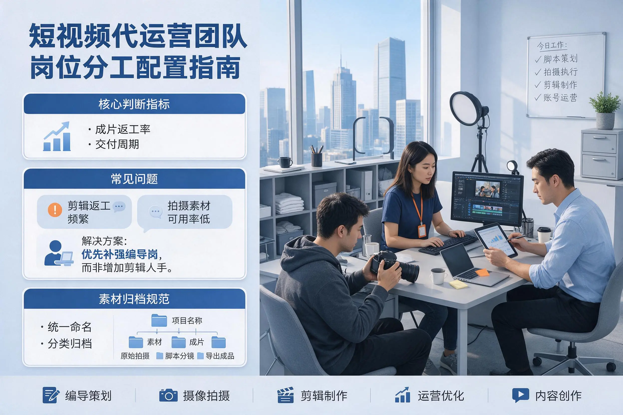 短视频代运营团队如何配置？日照企业岗位分工科普说明