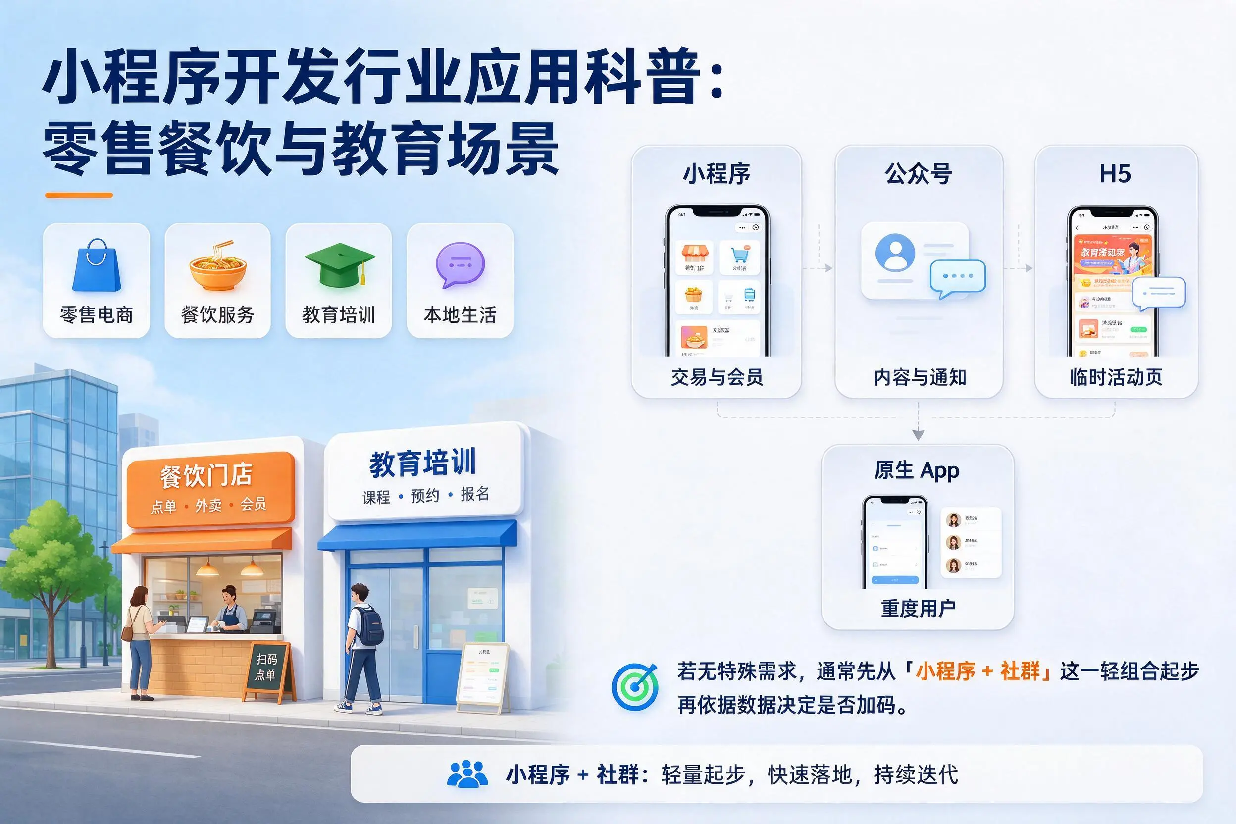 日照小程序开发行业应用科普:零售餐饮与教育场景