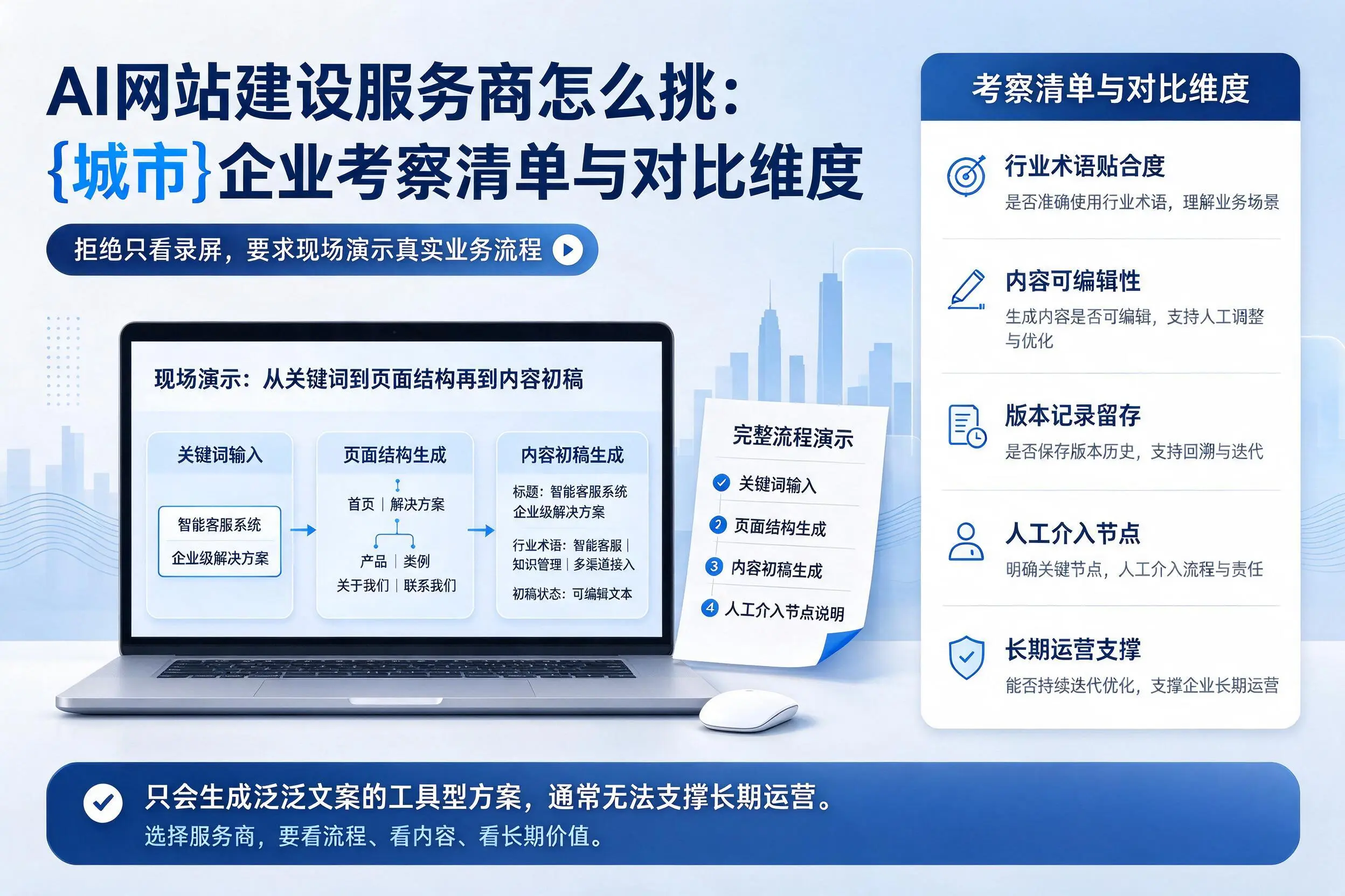AI网站建设服务商怎么挑：日照企业考察清单与对比维度